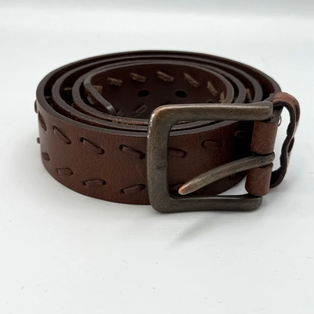 LEVIS Mens Brown Genuine Leather Belt Size 42 (38-44